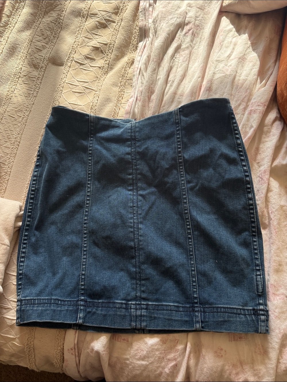 Free People Dark Blue Denim Mini Skirt